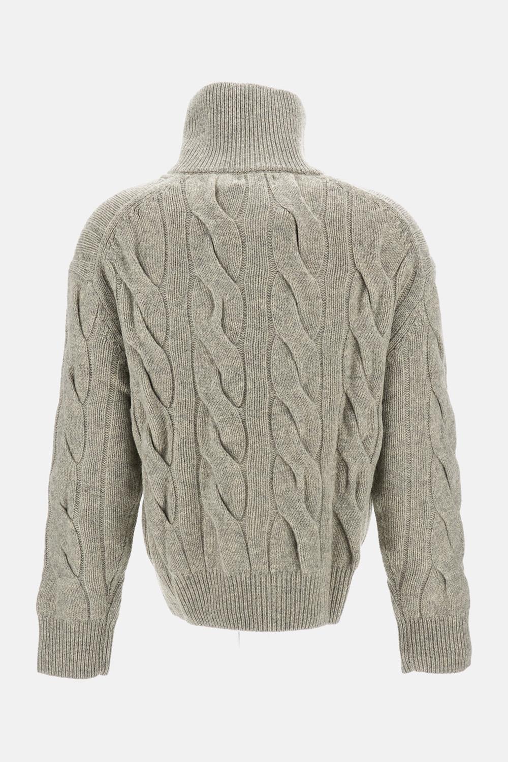 CARDIGAN IN LANA E CASHMERE A TRECCIA - Image 2