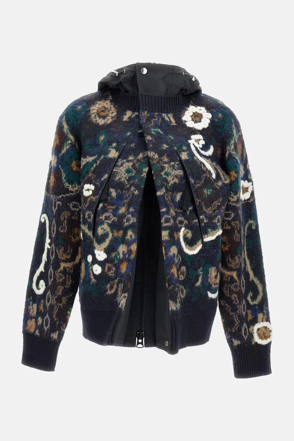 BLOUSON IN MAGLIA JACQUARD FLOREALE