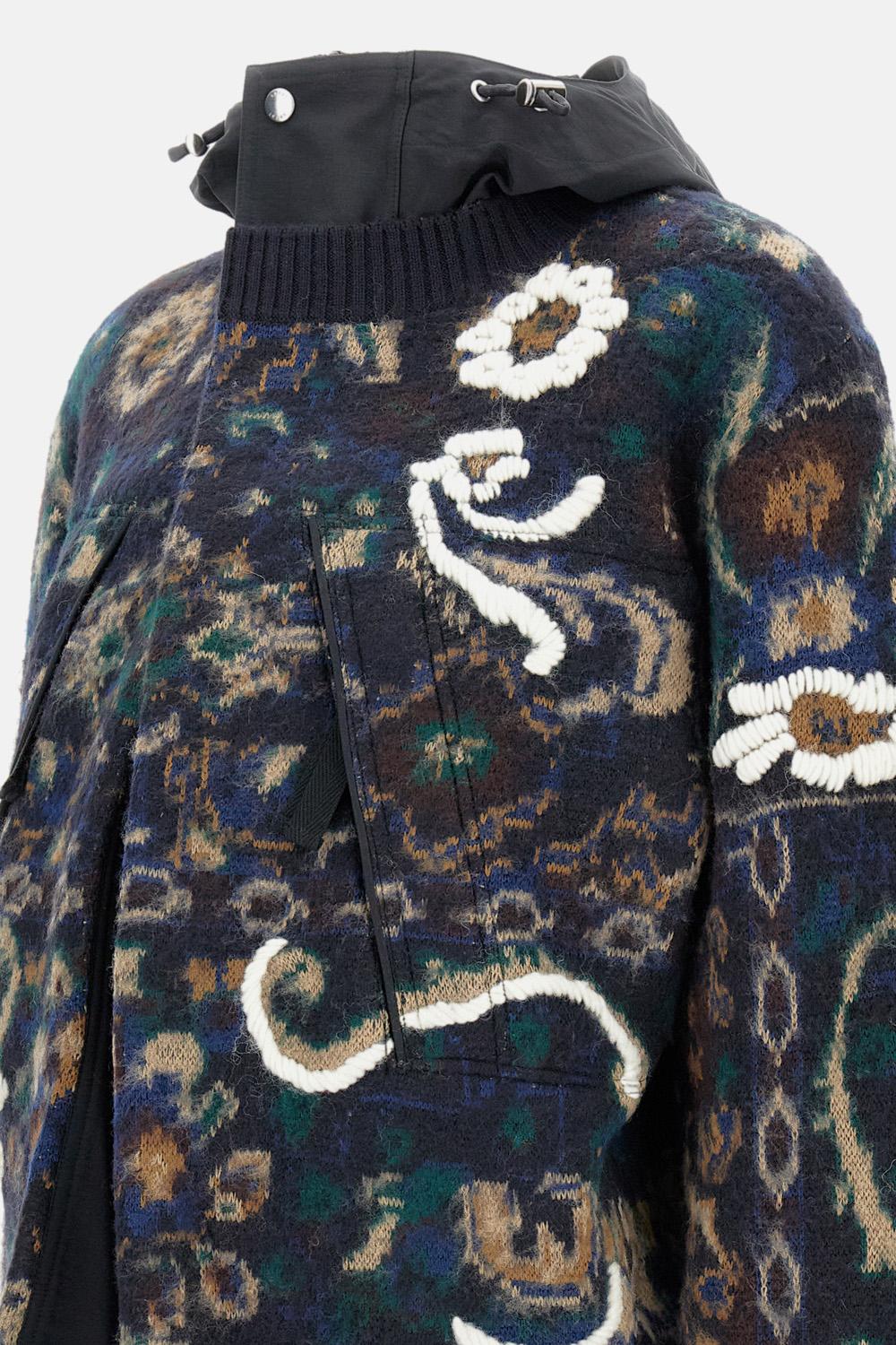 BLOUSON IN MAGLIA JACQUARD FLOREALE - Image 3