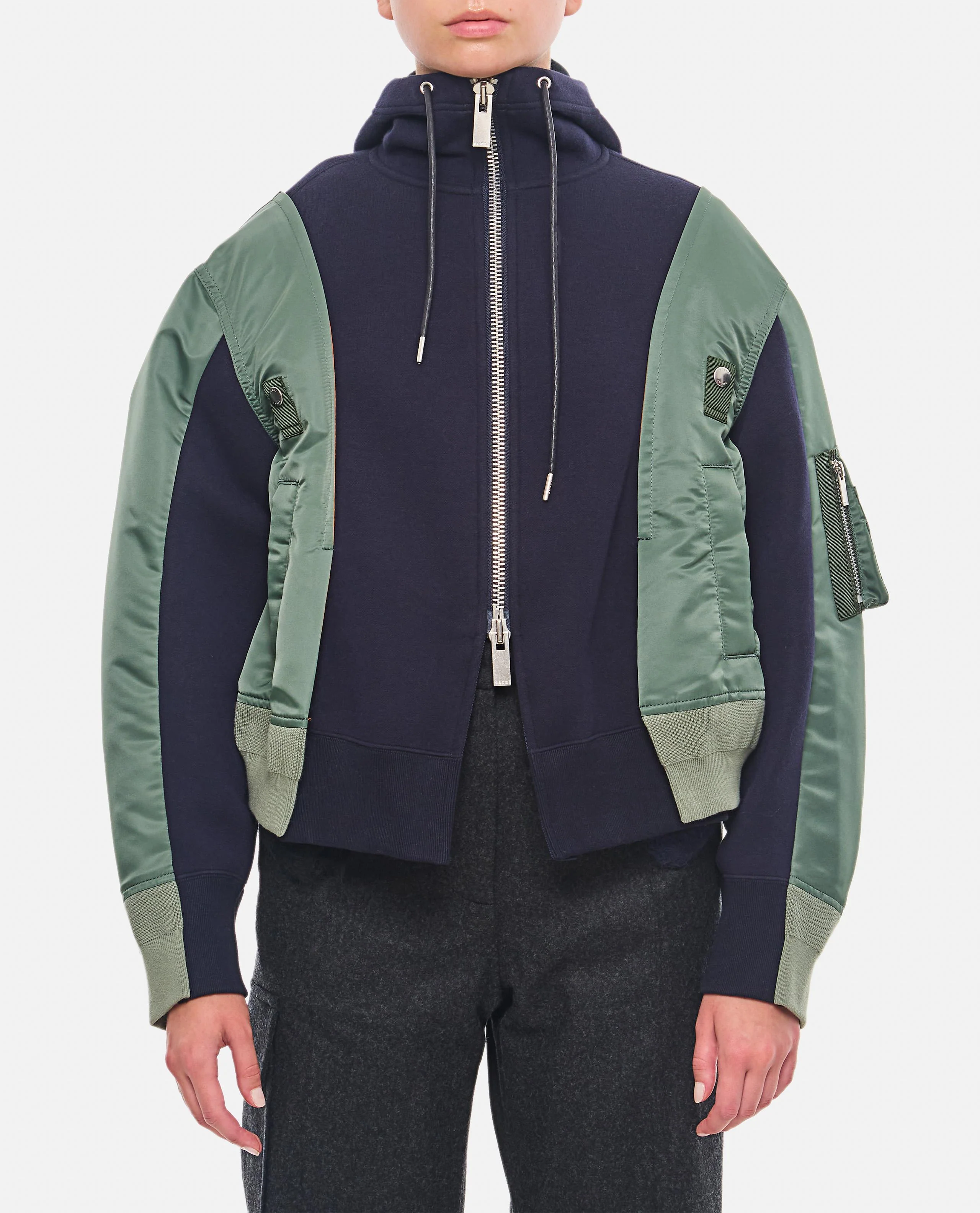 FELPA CON ZIP IN NYLON