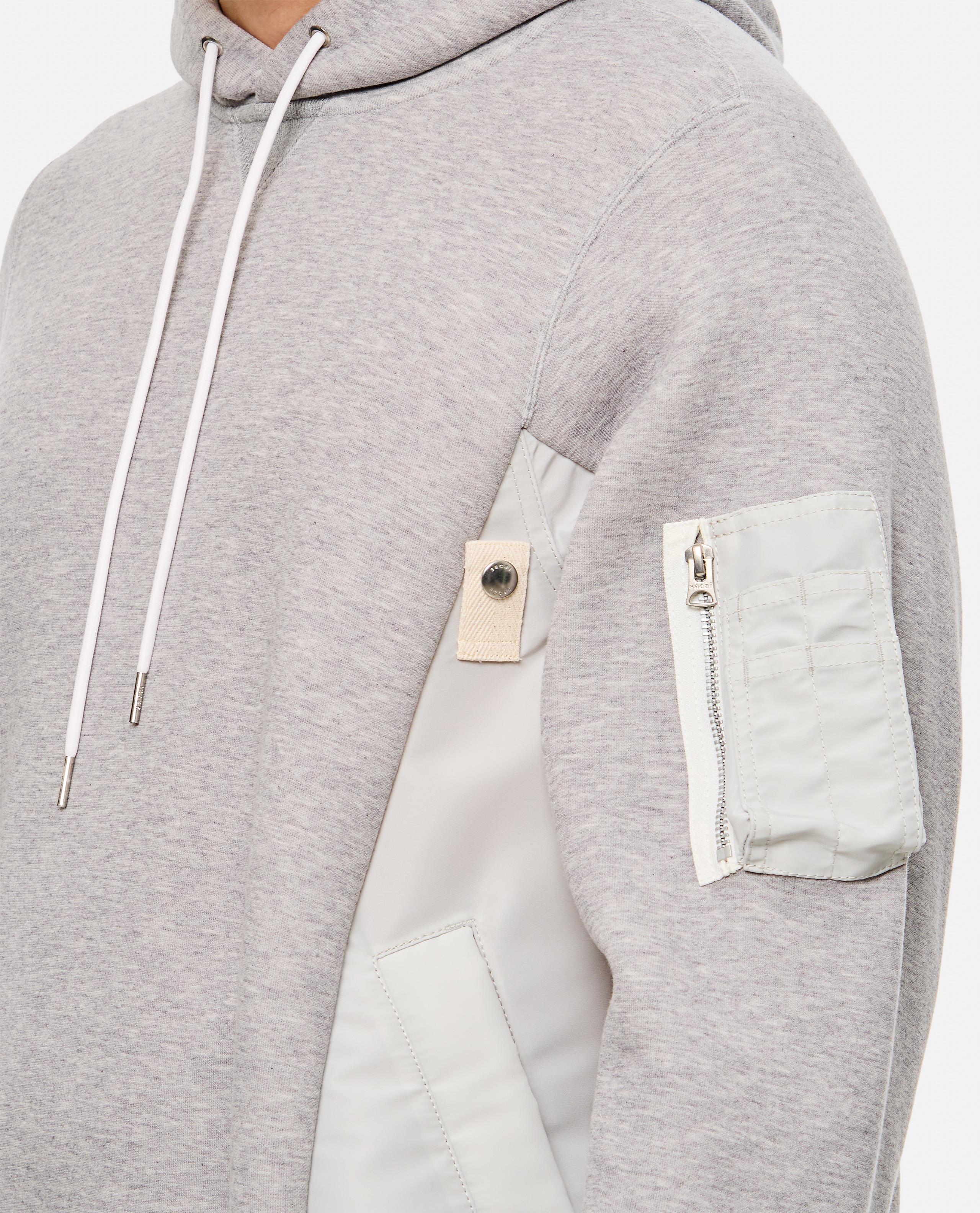 FELPA IN SPUGNA CON CAPPUCCIO IN TWILL E NYLON - Image 4