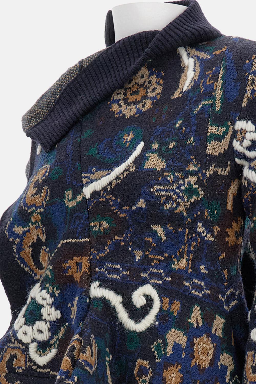 GIACCONE IN MAGLIA JACQUARD FLOREALE - Image 3