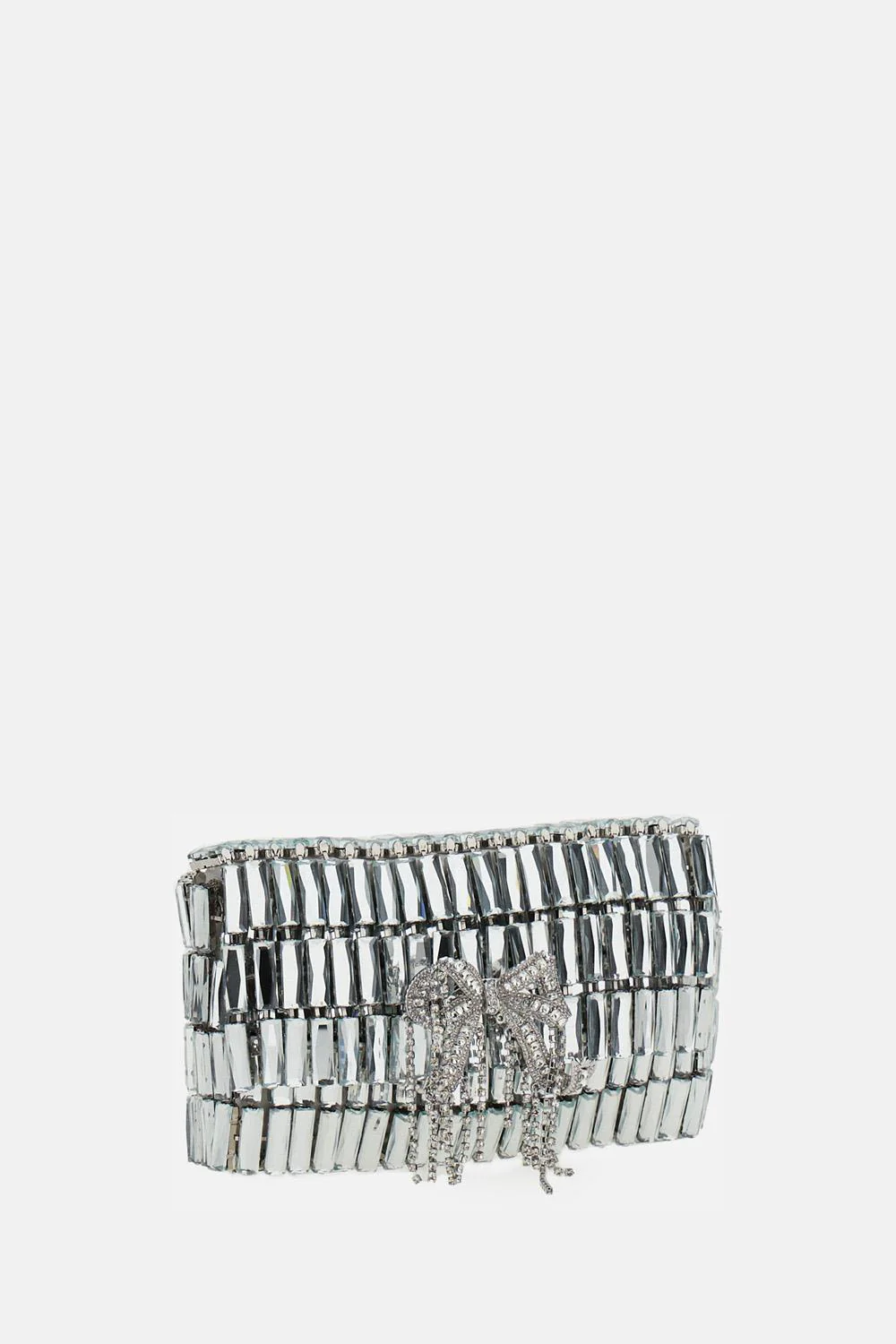 SILVER CRYSTAL BOW MINI SHOULDER BAG - Image 2