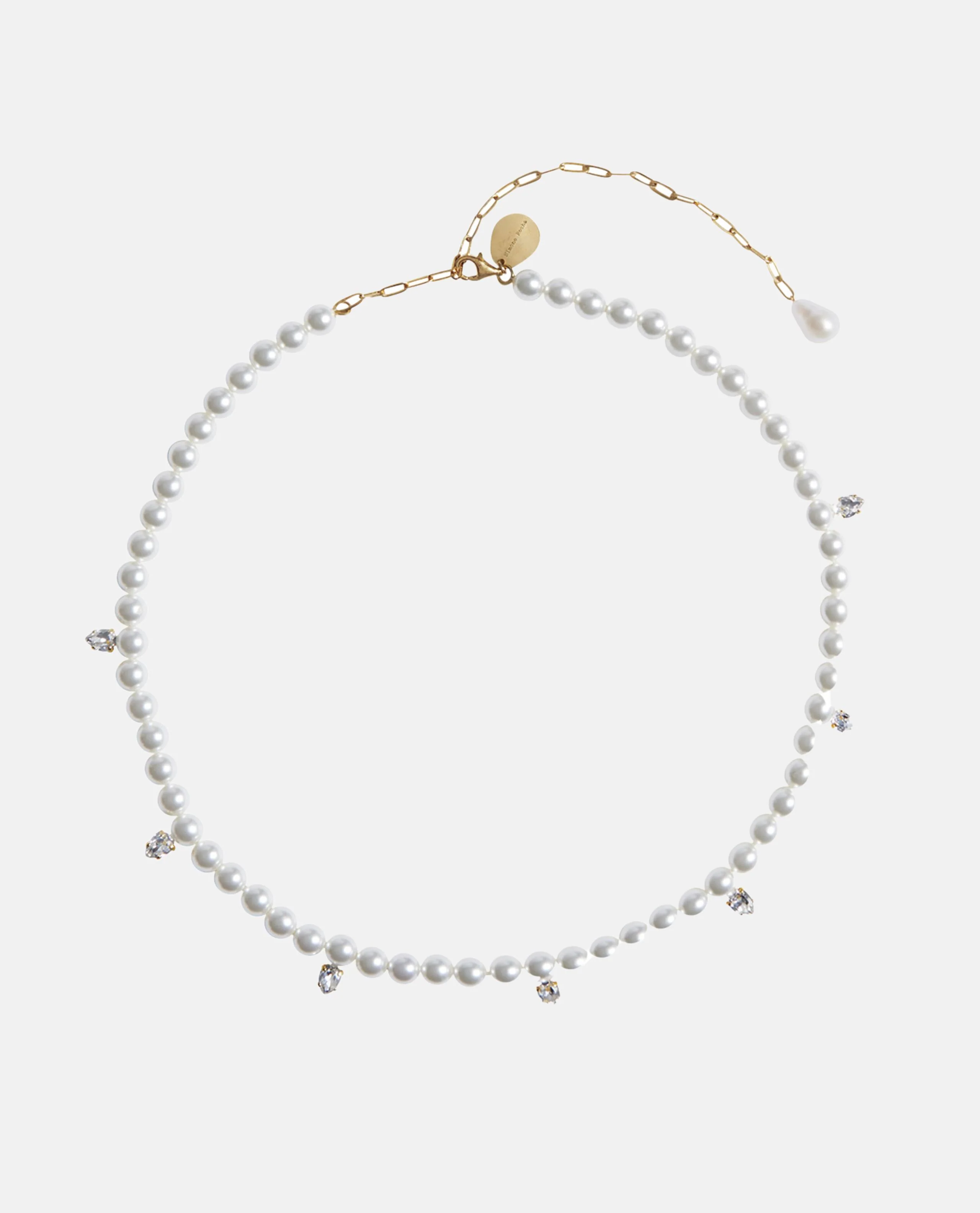 COLLANA GIROCOLLO CON PERLE E CRISTALLI