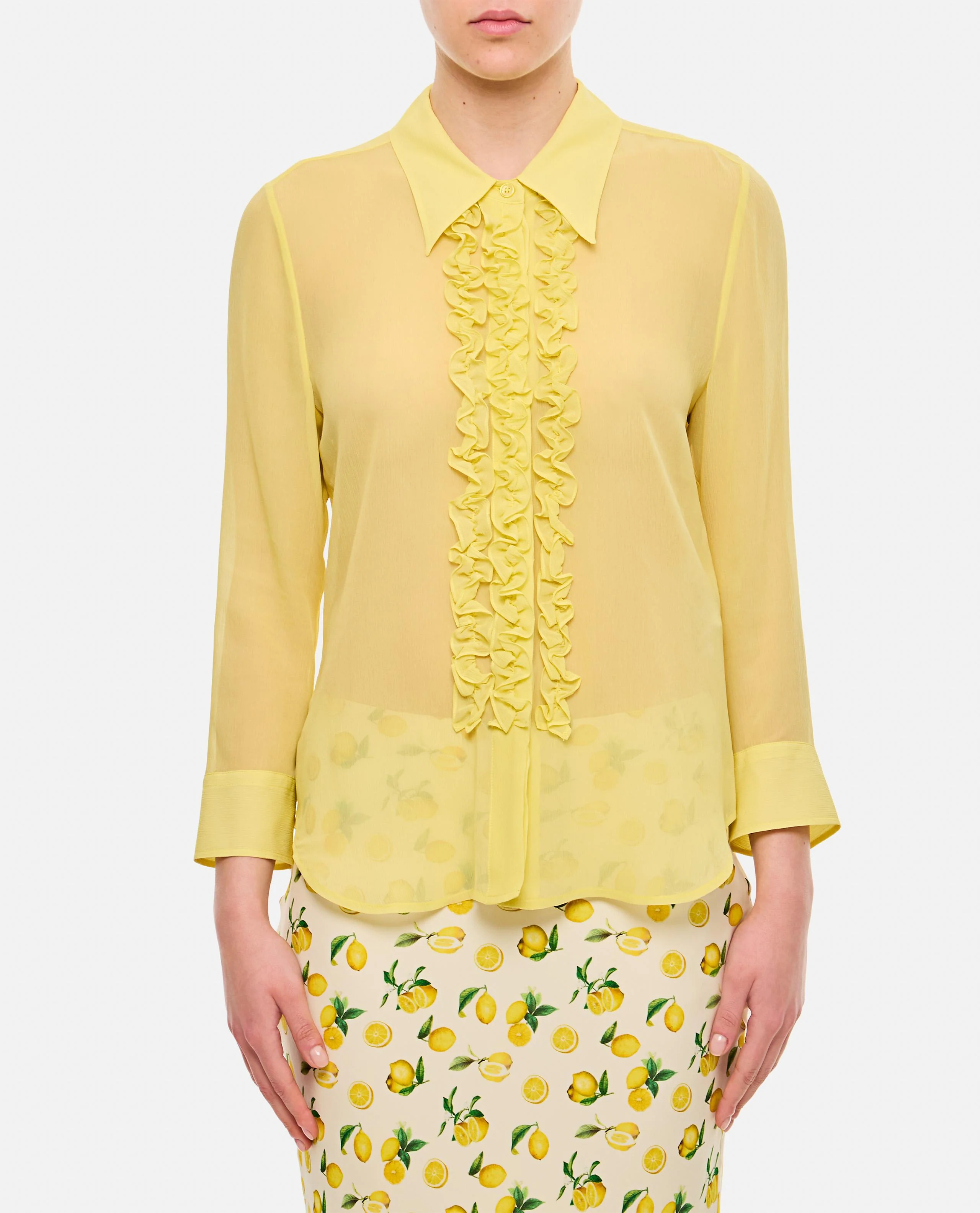 CAMICIA SLIM CON RUCHES
