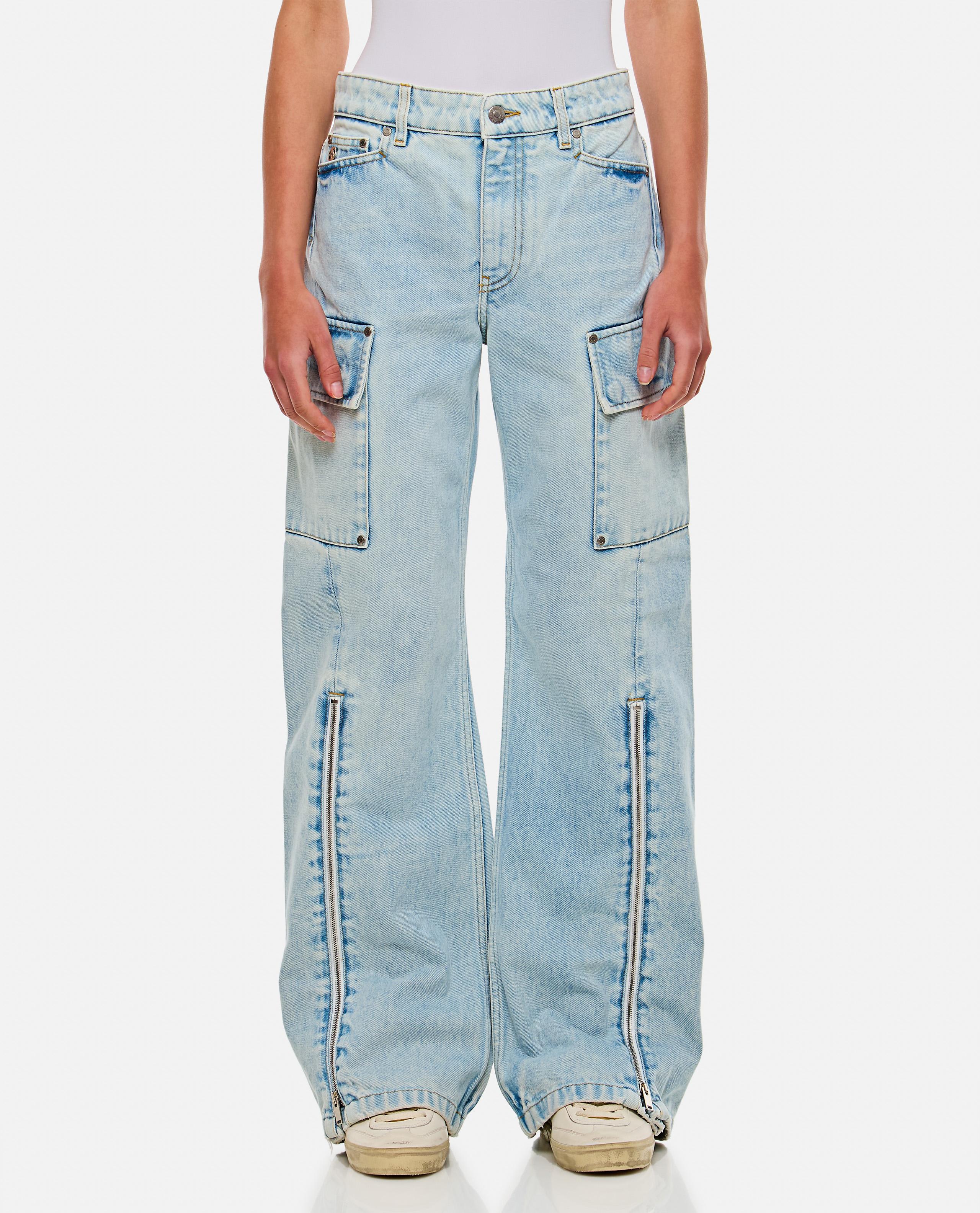 DENIM CARGO CON ZIP SUL DAVANTI
