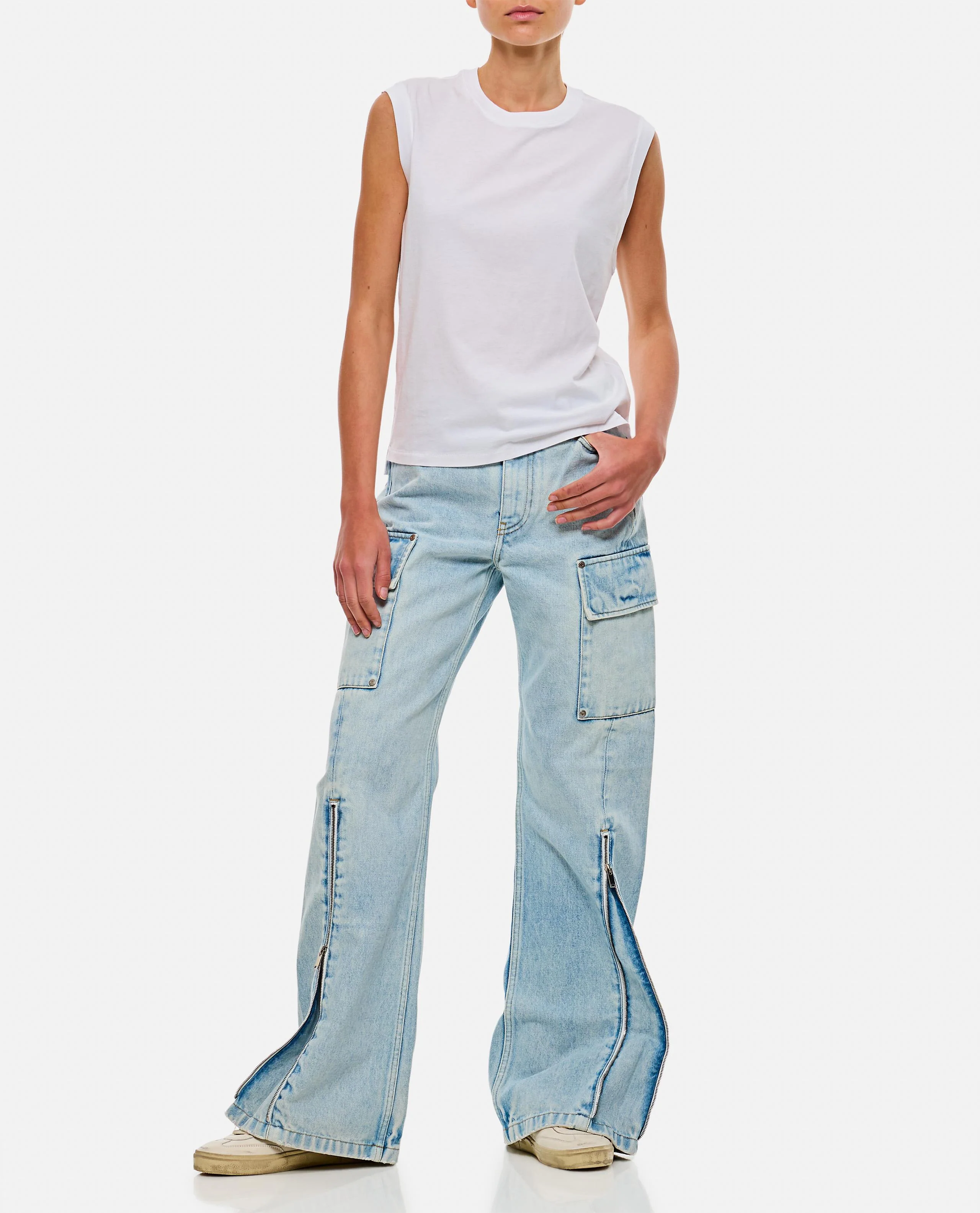 DENIM CARGO CON ZIP SUL DAVANTI - Image 2