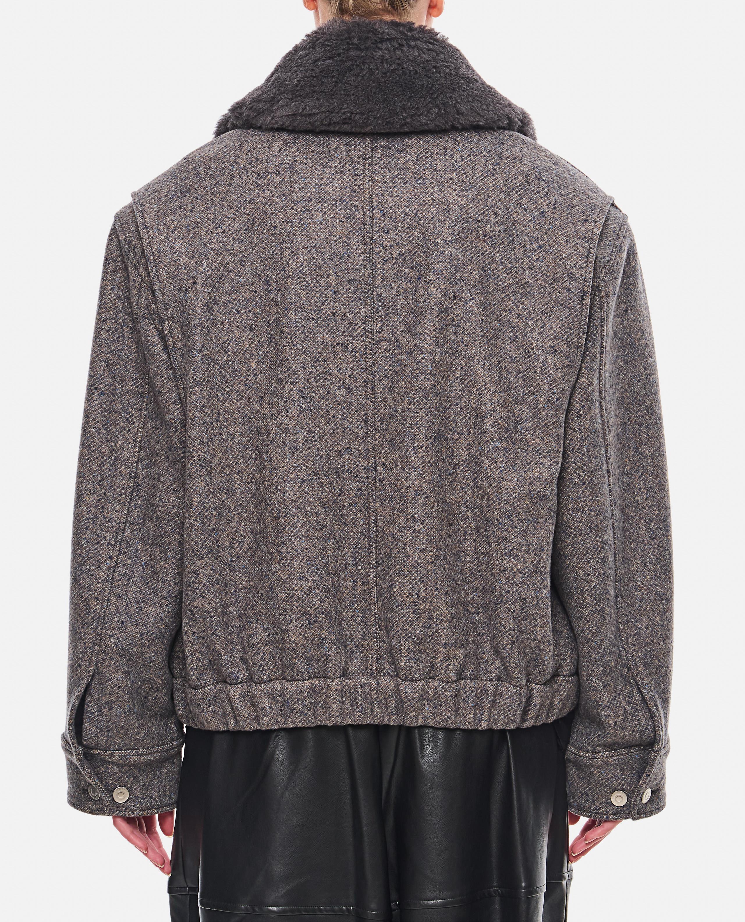 GIACCA CON ZIP E PROFILI IN LANA TEDDY - Image 3