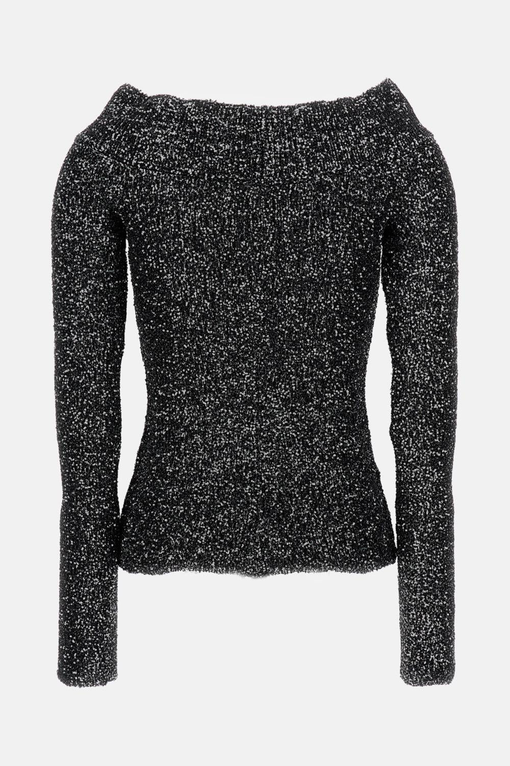 TOP A MANICHE LUNGHE CON PAILLETTES - Image 2