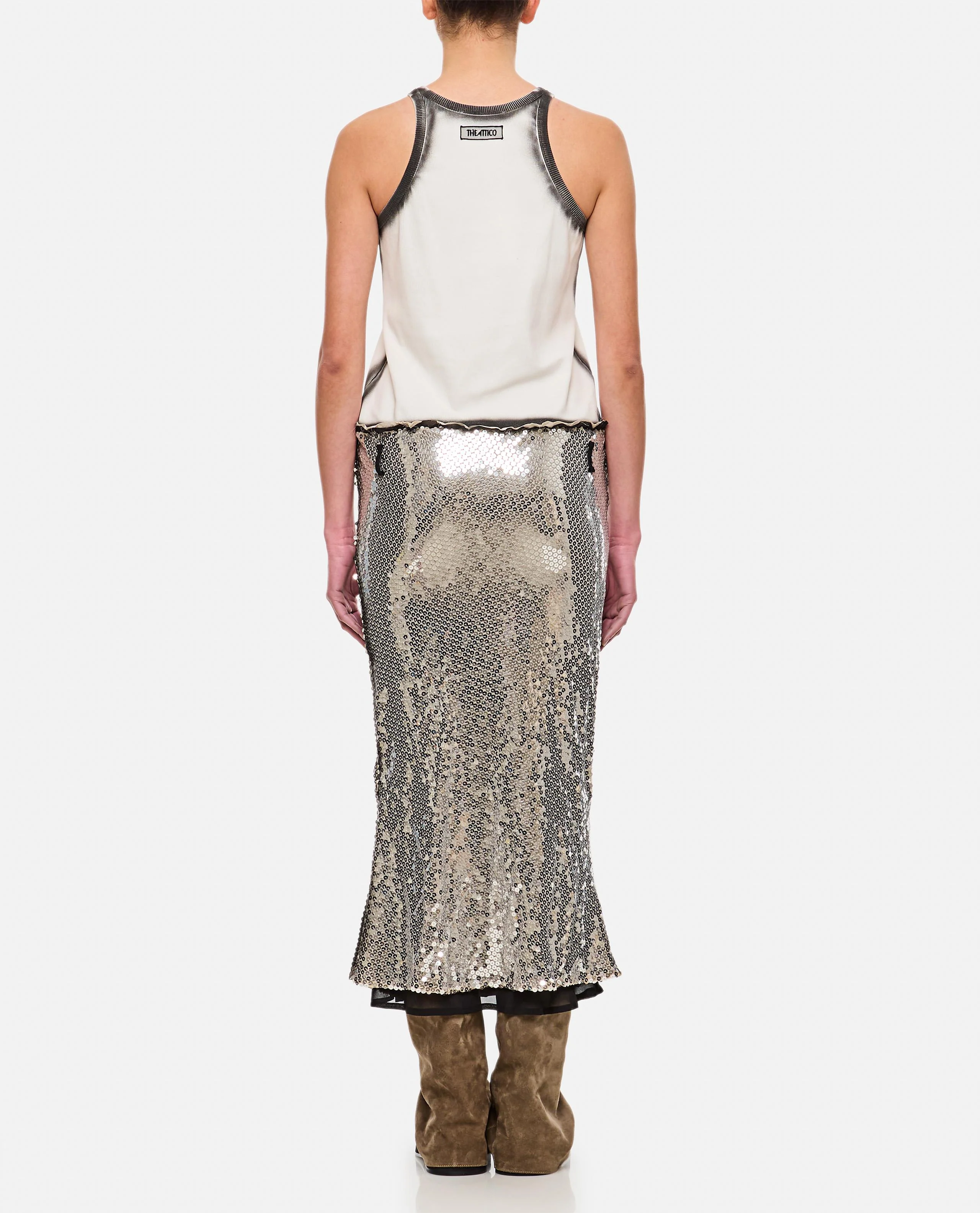 ABITO MIDI BIANCO CON PAILETTES - Image 3