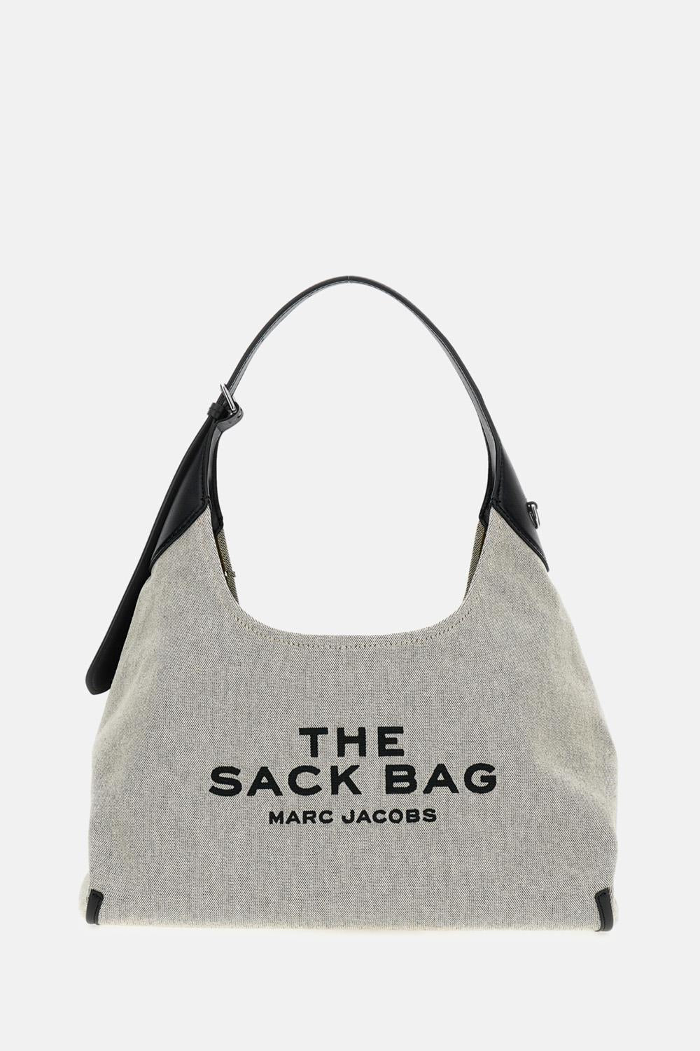 THE LEATHER-TRIM CANVAS BELTED SACK BAG