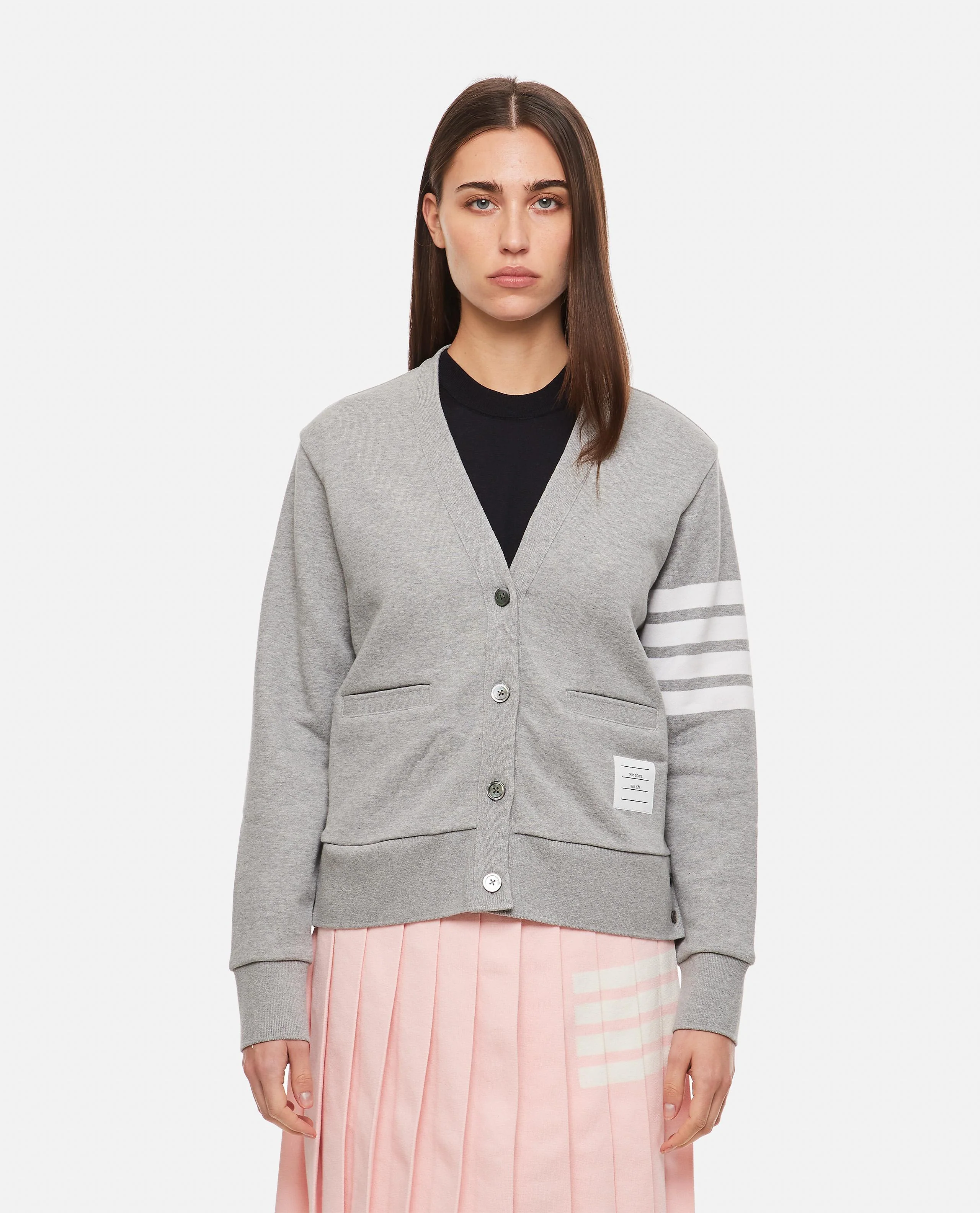 CARDIGAN IN COTONE CON SCOLLO A V