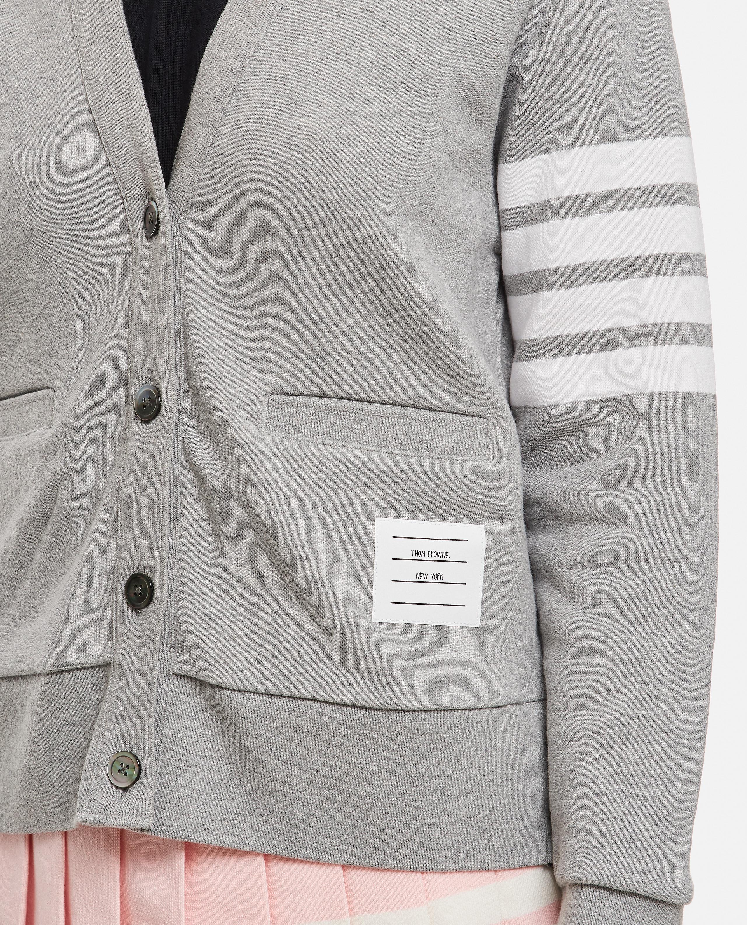 CARDIGAN IN COTONE CON SCOLLO A V - Image 4