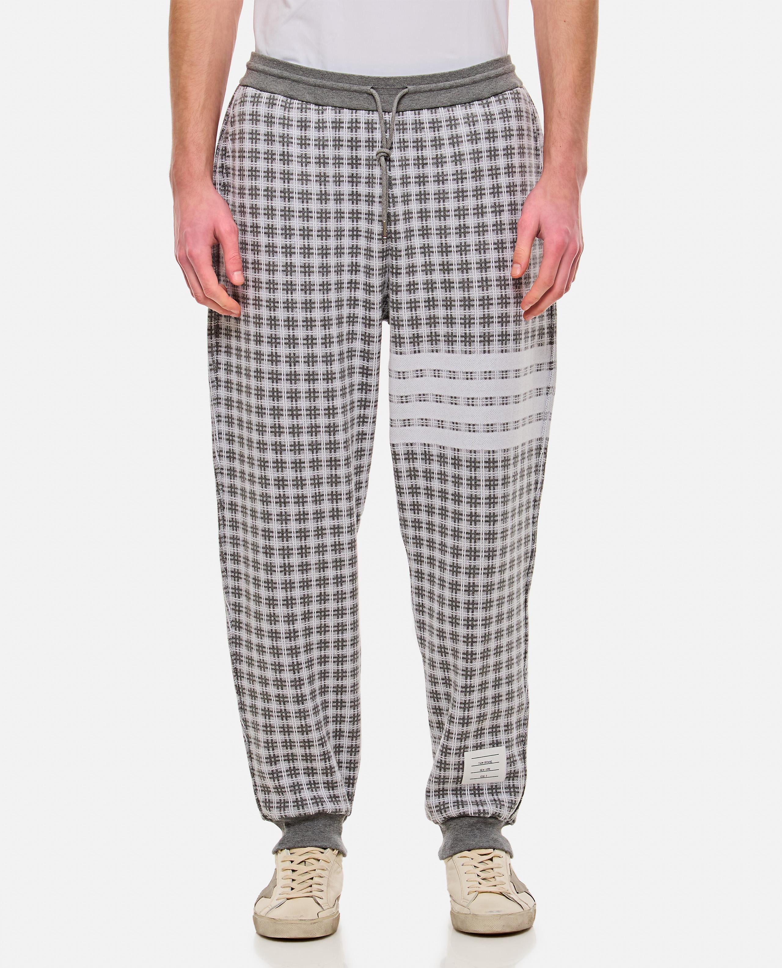 CHECK PANTALONI IN FELPA DI COTONE 4 RIGHE