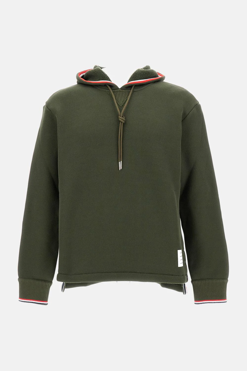 FELPA IN MAGLIA OVERSIZE CON CAPPUCCIO  CON STRISCE A CONTRASTO