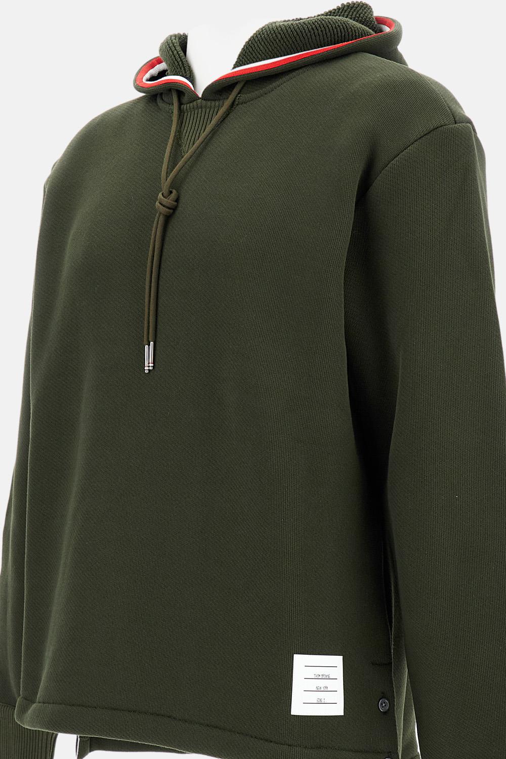FELPA IN MAGLIA OVERSIZE CON CAPPUCCIO  CON STRISCE A CONTRASTO - Image 3