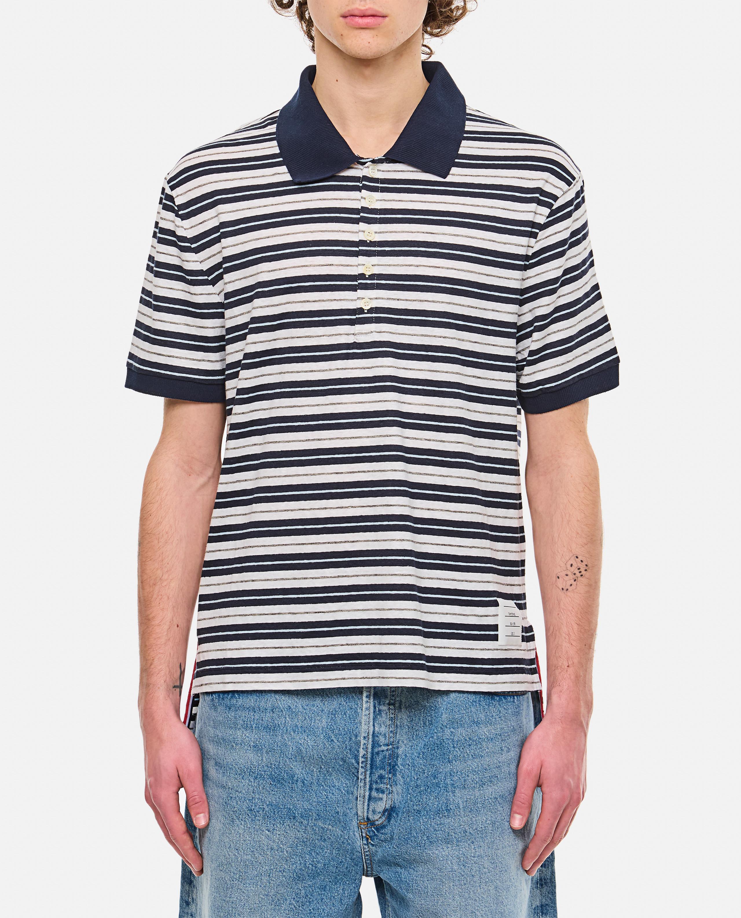 POLO IN LINO A RIGHE