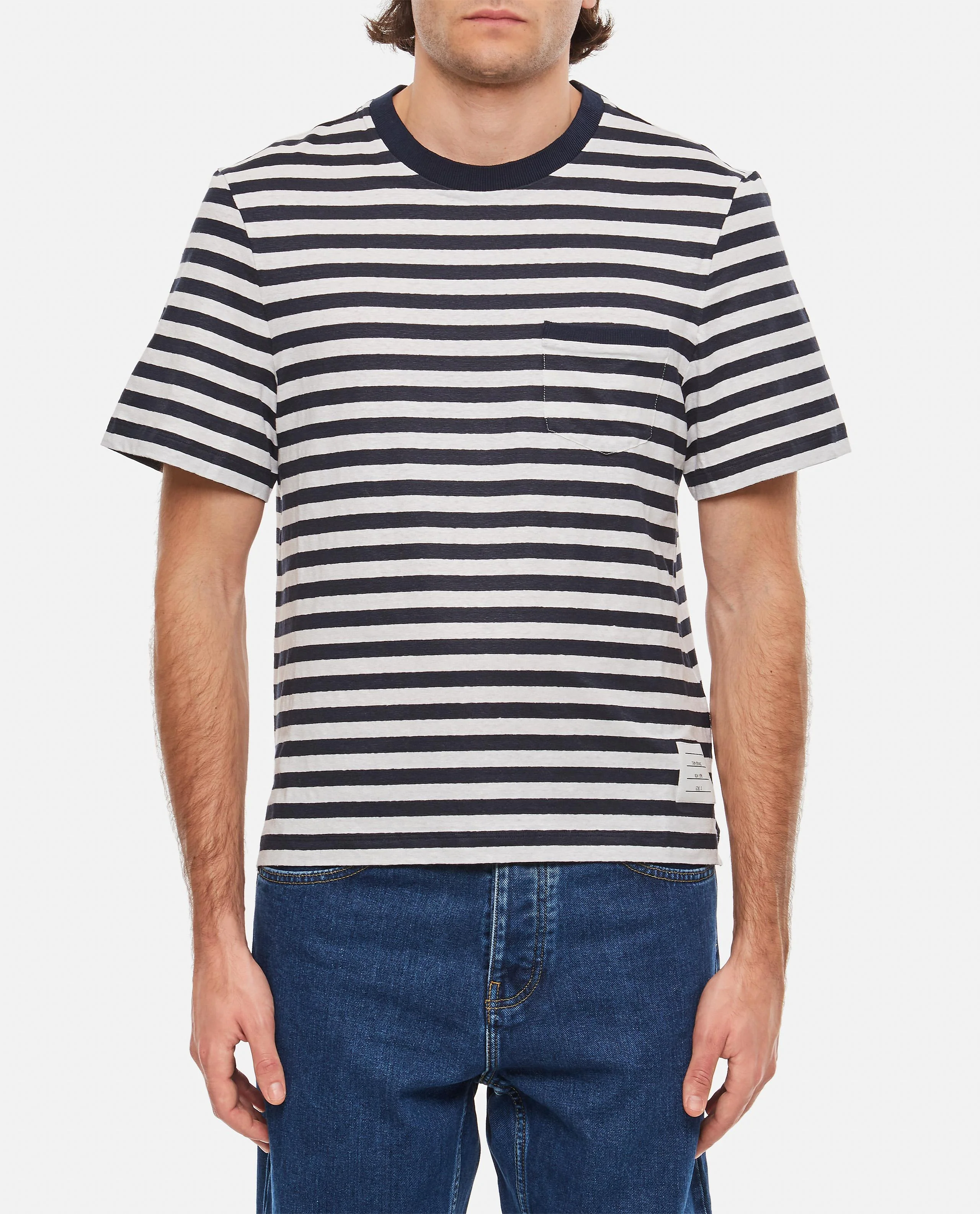 T-SHIRT A RIGHE IN LINO