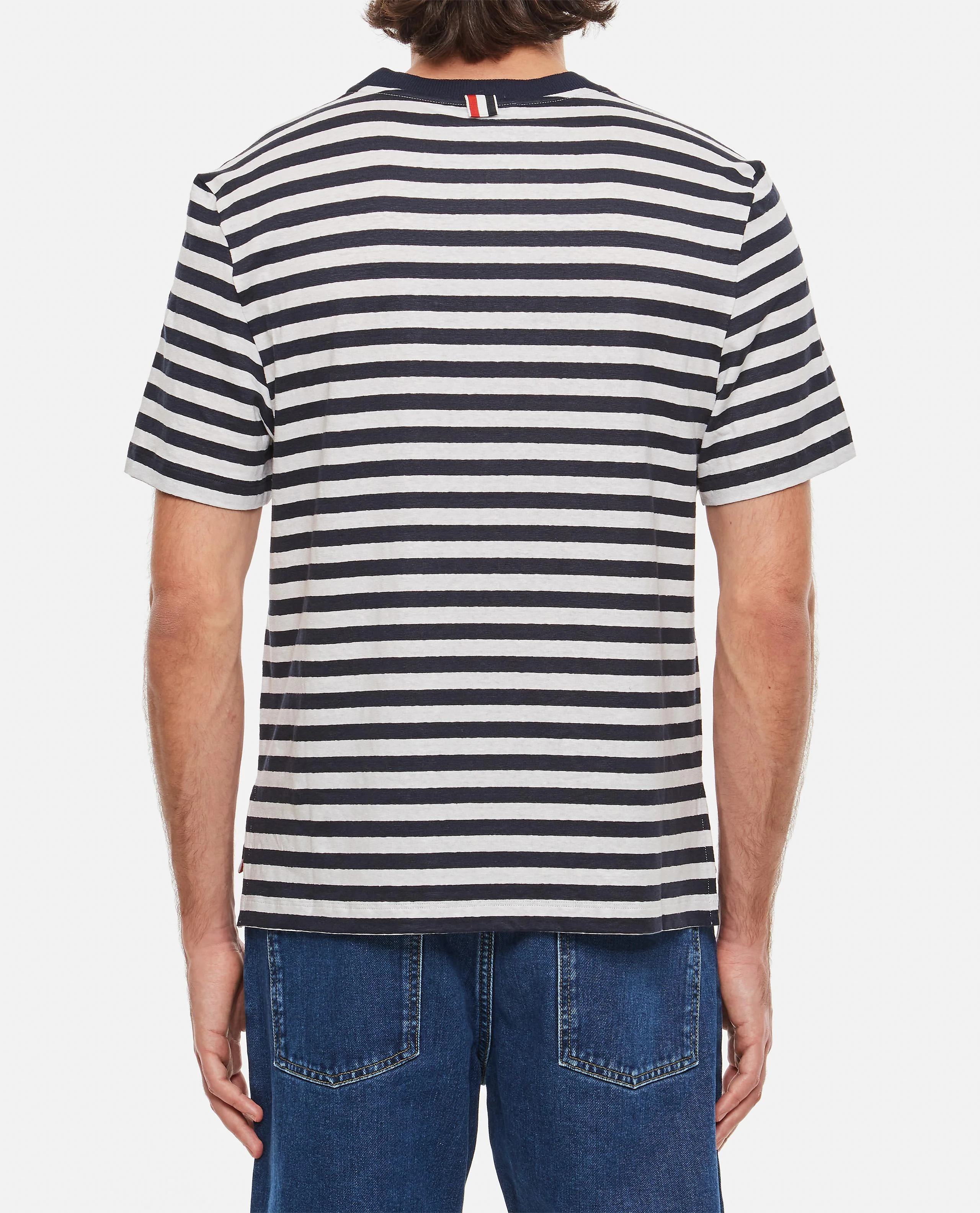 T-SHIRT A RIGHE IN LINO - Image 3