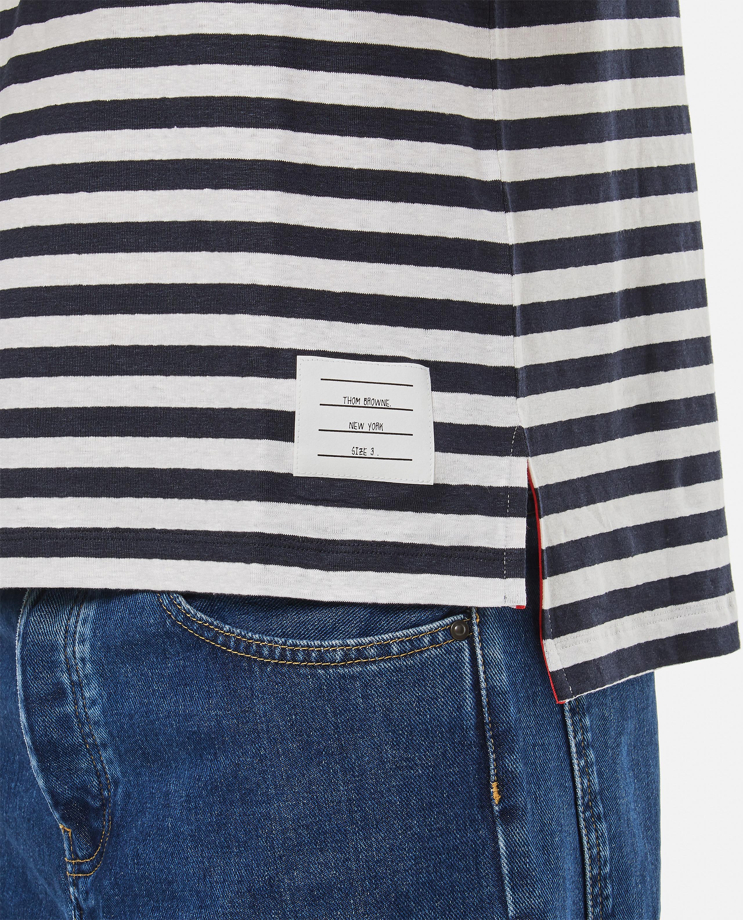 T-SHIRT A RIGHE IN LINO - Image 4