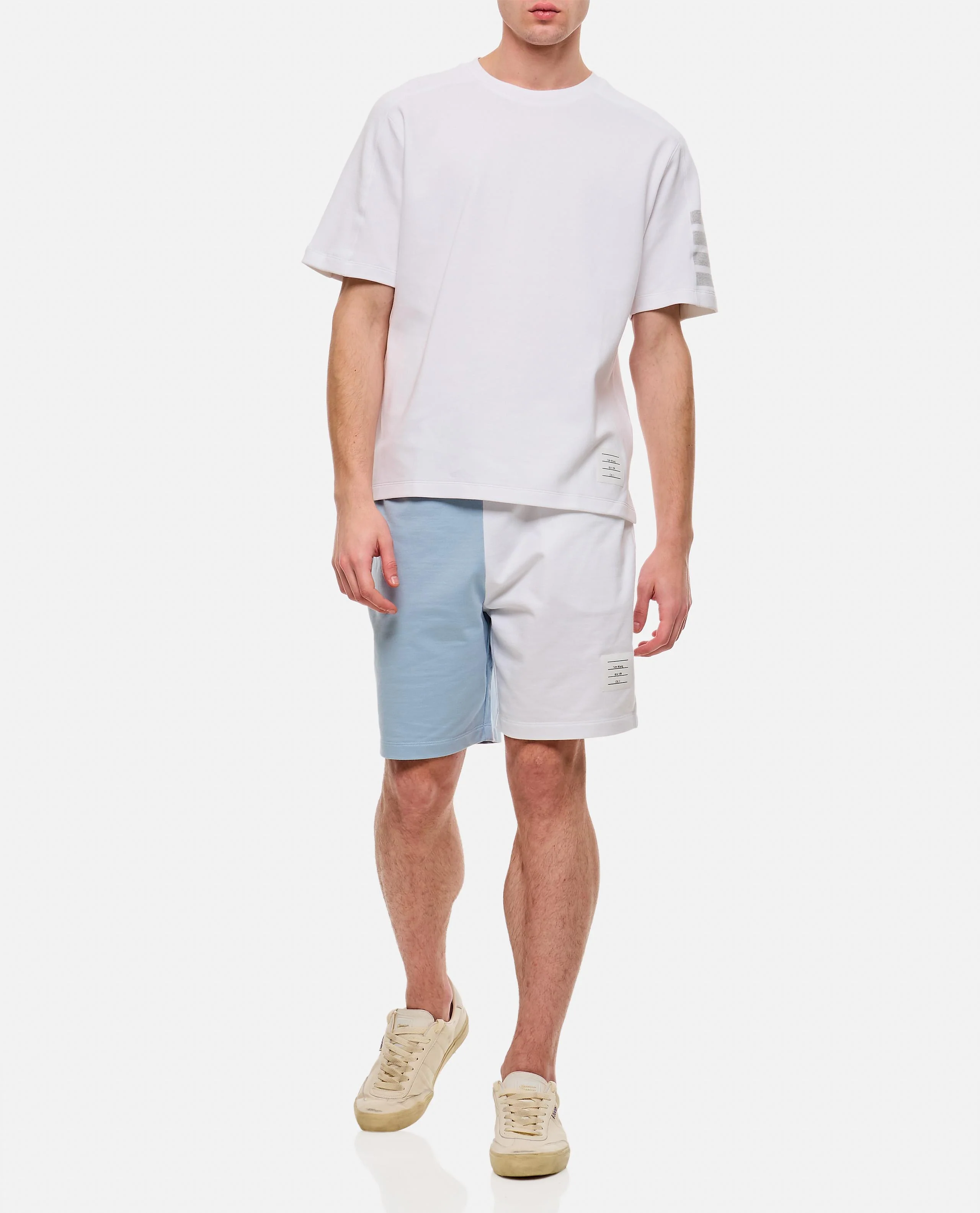 T-SHIRT IN COTONE 4 RIGHE SULLA MANICA - Image 2