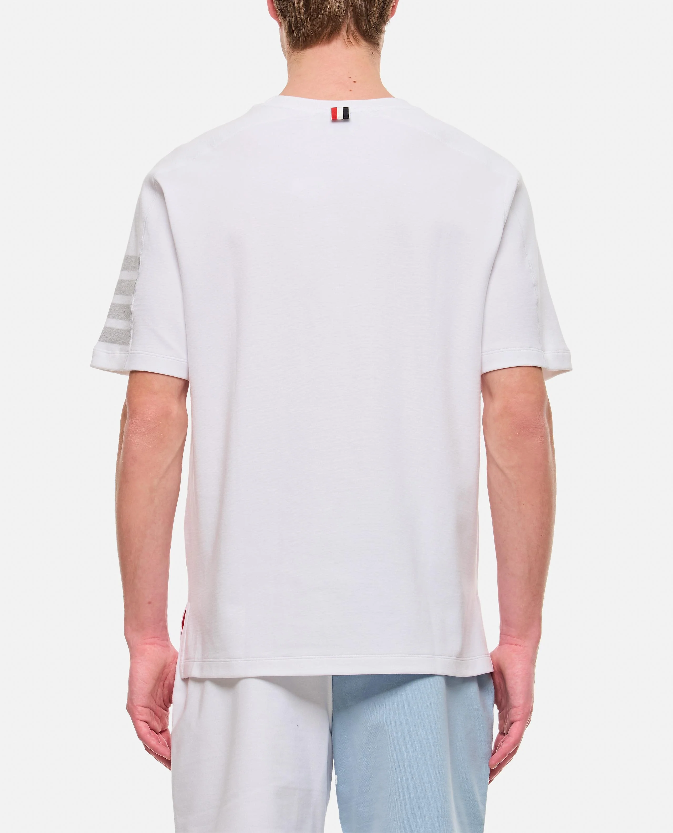 T-SHIRT IN COTONE 4 RIGHE SULLA MANICA - Image 3