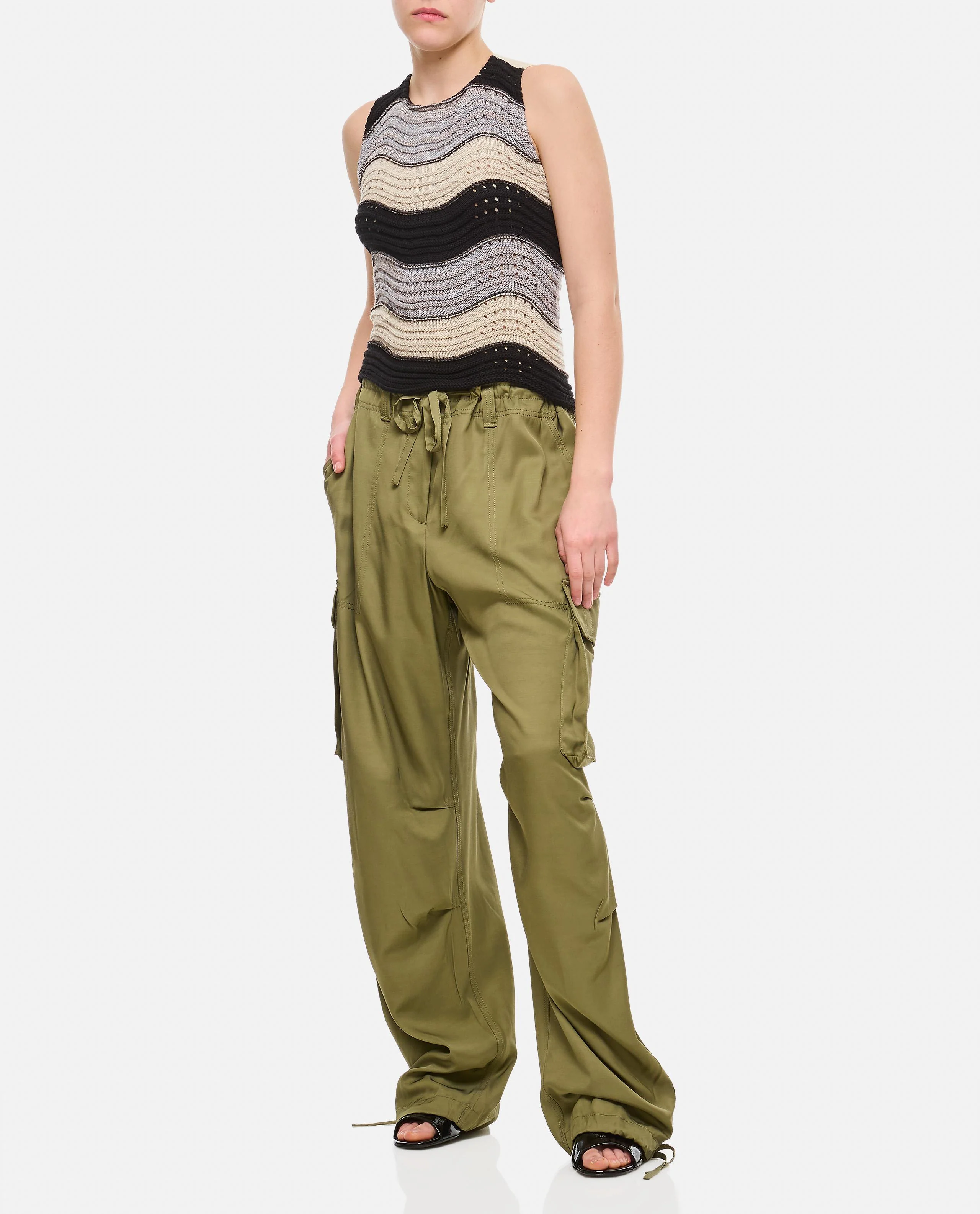 CROP TOP ORIZZONTALE IN LINO E COTONE - Image 2